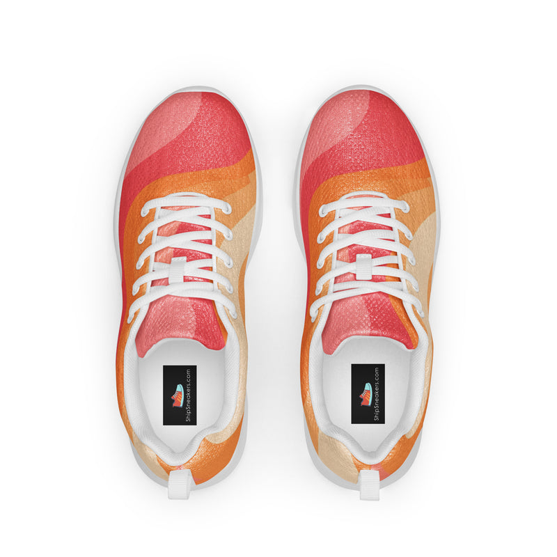 Peach Watercolor Athletic #126 - Back View | HA!LO Canvas Sneakers