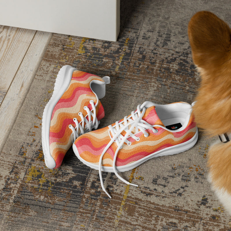 Retro Orange Wave Athletic #122 - Opposite Side | HA!LO Canvas Sneakers