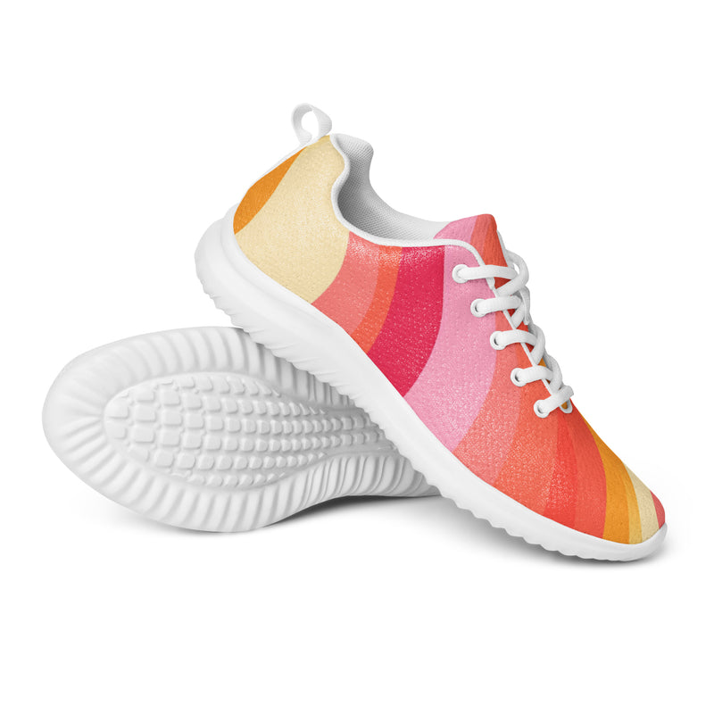 Coral Watercolor Athletic #125 - Canvas High Top Sneakers | HA!LO
