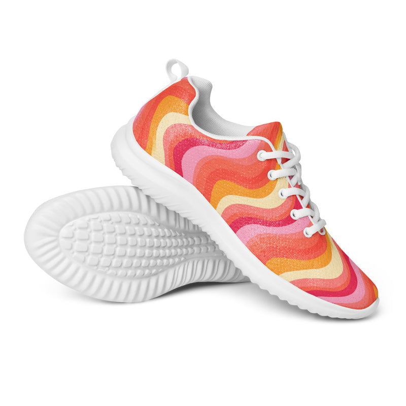 Pink Flame Swirl Athletic #120 - Canvas High Top Sneakers | HA!LO