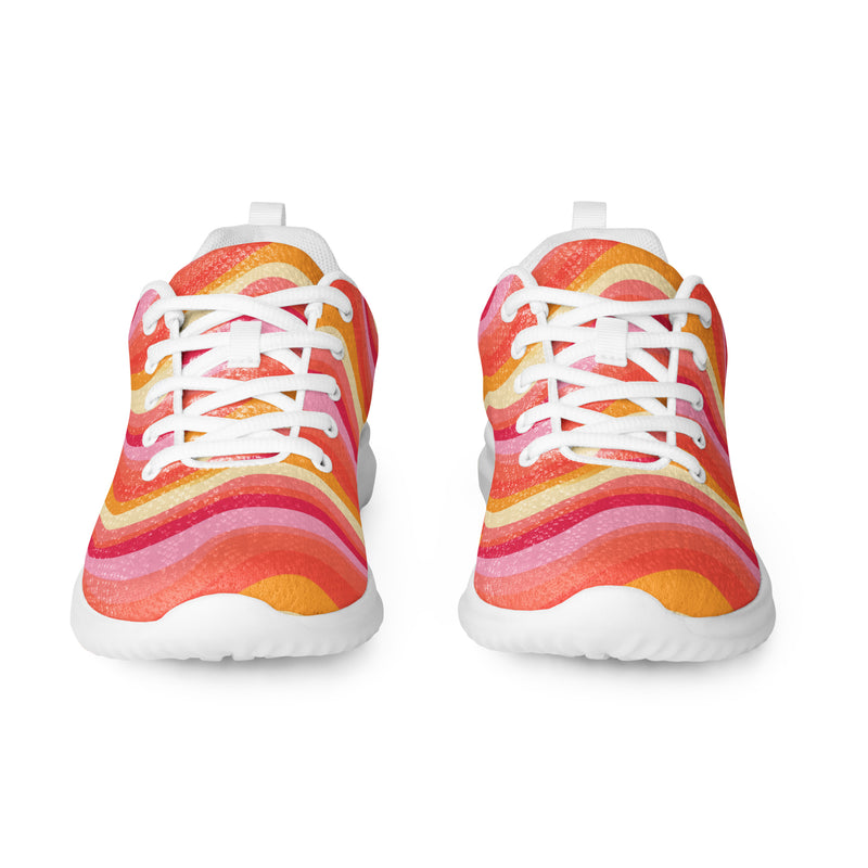 Pink Flame Swirl Athletic #120 - Front View | HA!LO Canvas Sneakers