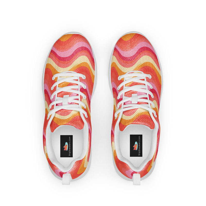 Pink Flame Swirl Athletic #120 - Back View | HA!LO Canvas Sneakers