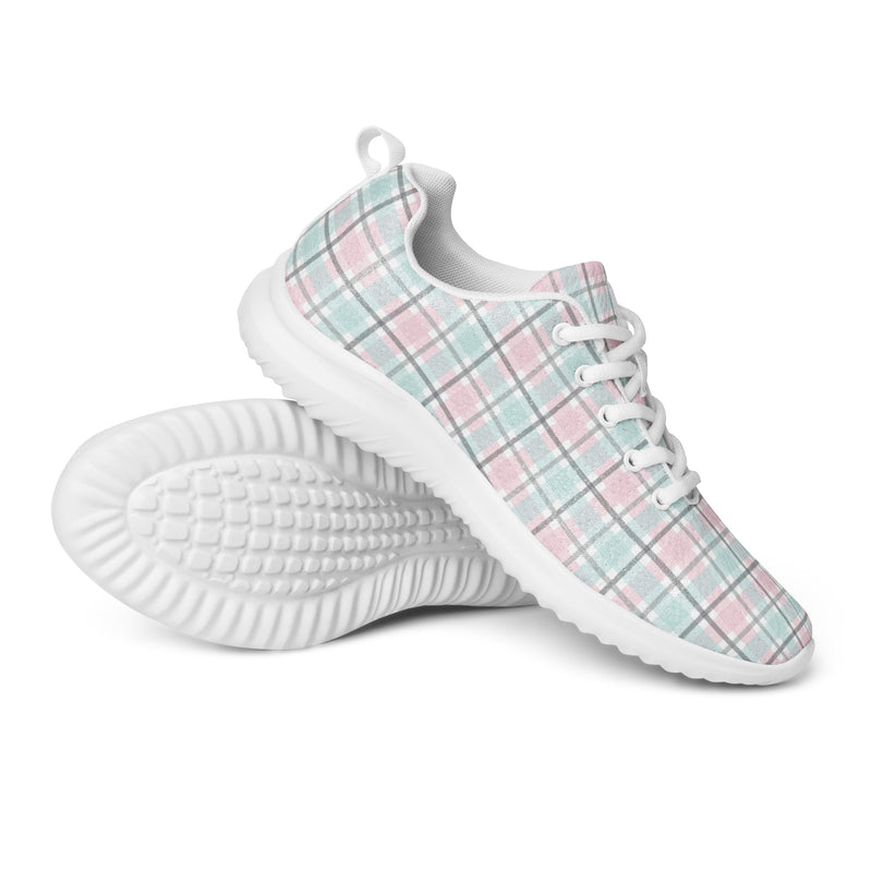 Pastel Plaid Grid Athletic #130 - Canvas High Top Sneakers | HA!LO