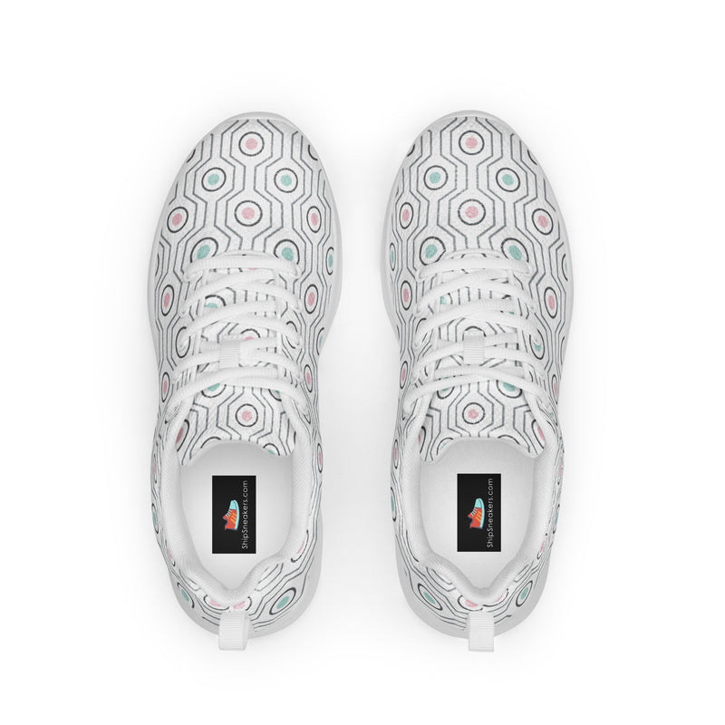 Circle Ring Pattern Athletic #132 - Back View | HA!LO Canvas Sneakers