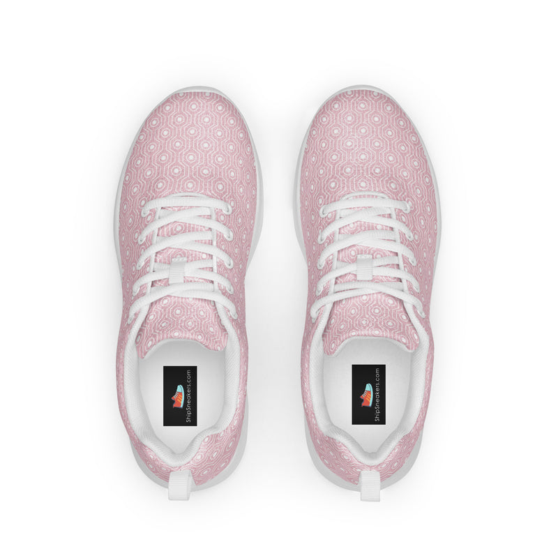 Pink White Dot Athletic #134 - Back View | HA!LO Canvas Sneakers