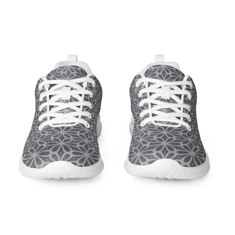 Gray Mandala Athletic #135 - Front View | HA!LO Canvas Sneakers