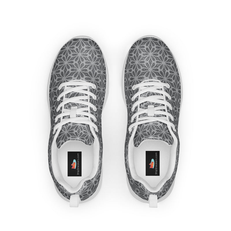 Gray Mandala Athletic #135 - Back View | HA!LO Canvas Sneakers