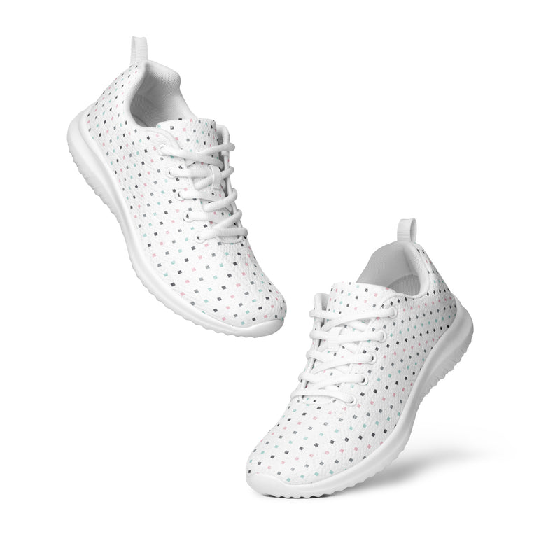 White Mini Dot Athletic #137 - Top Down View | HA!LO Canvas Sneakers