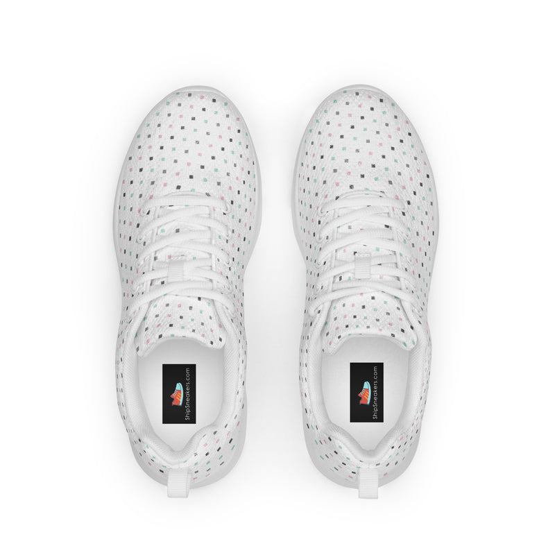 White Mini Dot Athletic #137 - Back View | HA!LO Canvas Sneakers