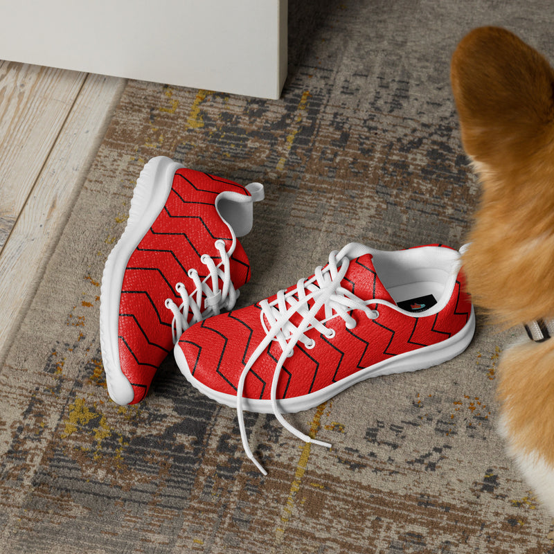 Red Chevron Athletic #140 - Opposite Side | HA!LO Canvas Sneakers