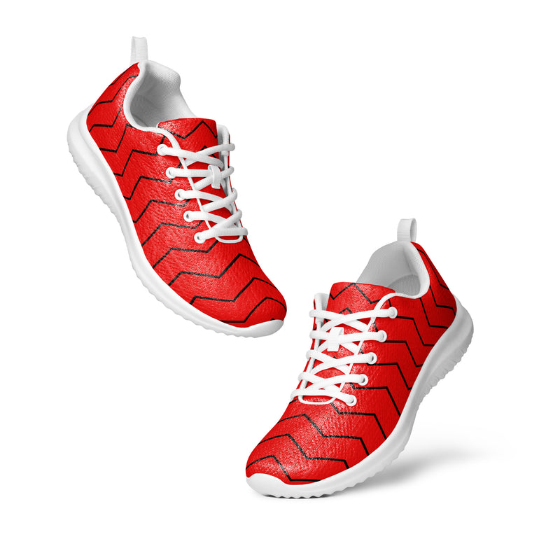 Red Chevron Athletic #140 - Top Down View | HA!LO Canvas Sneakers