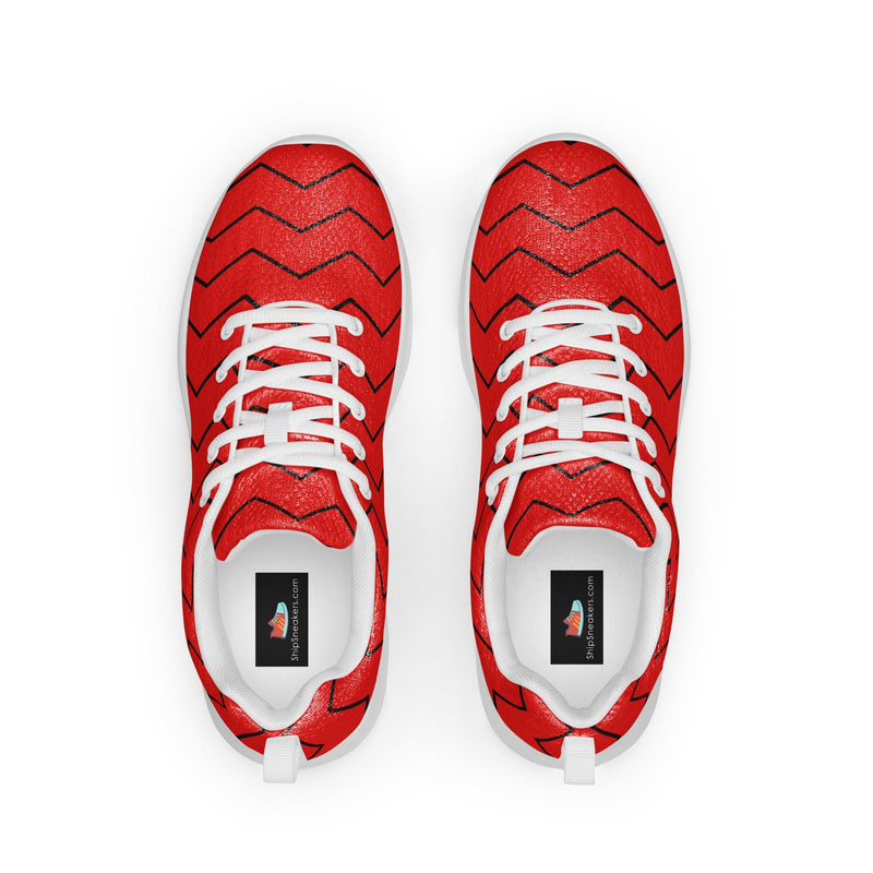 Red Chevron Athletic #140 - Back View | HA!LO Canvas Sneakers