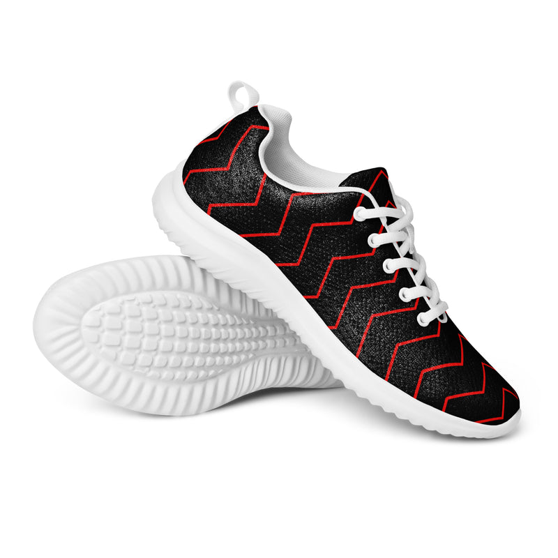 Black Red Chevron Athletic #142 - Canvas High Top Sneakers | HA!LO