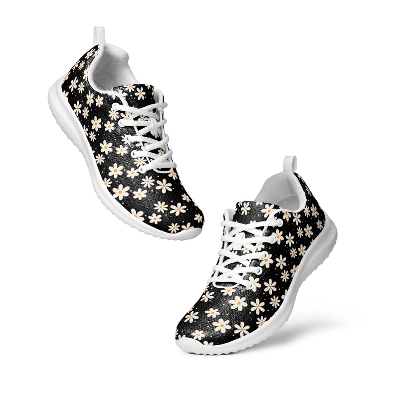 Black Daisy Athletic #143 - Top Down View | HA!LO Canvas Sneakers