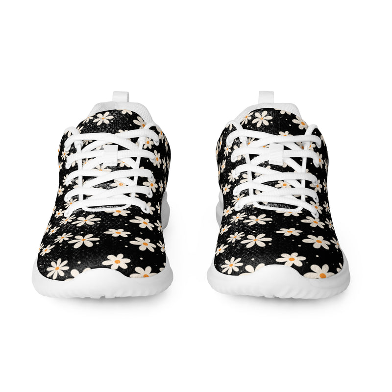 Black Daisy Athletic #143 - Front View | HA!LO Canvas Sneakers