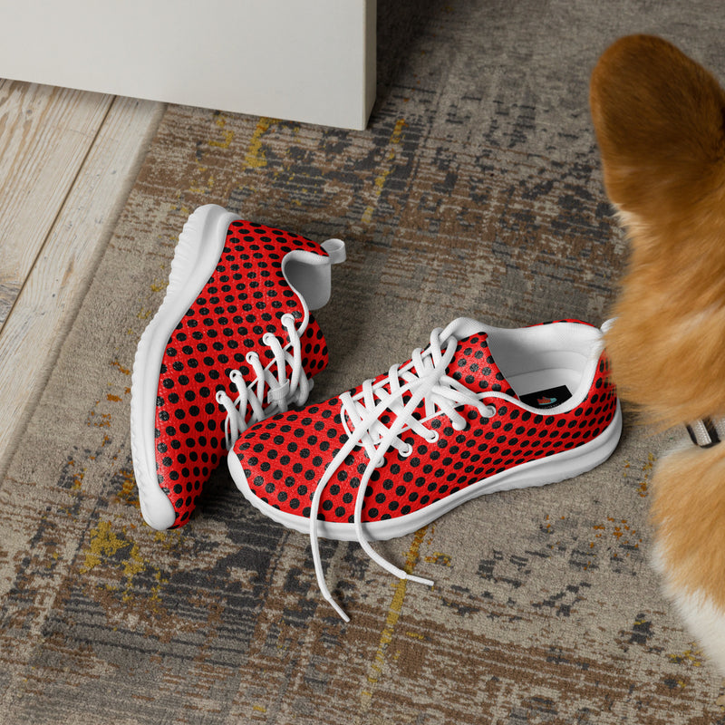 Dark Red Dot Athletic #146 - Opposite Side | HA!LO Canvas Sneakers