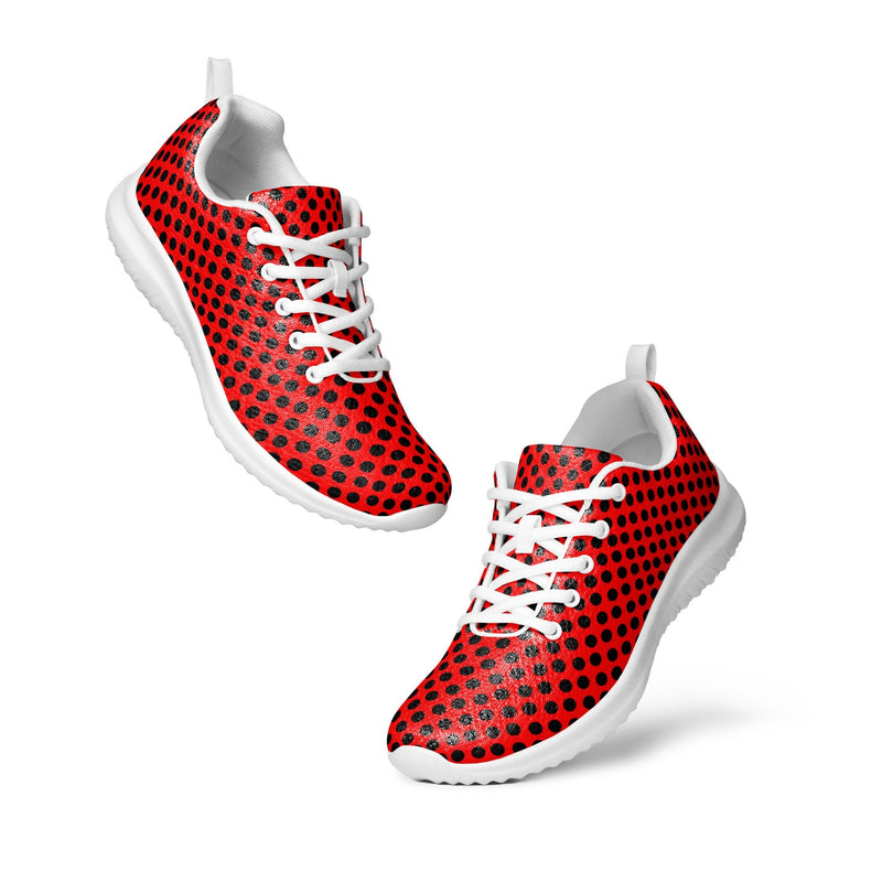 Dark Red Dot Athletic #146 - Top Down View | HA!LO Canvas Sneakers