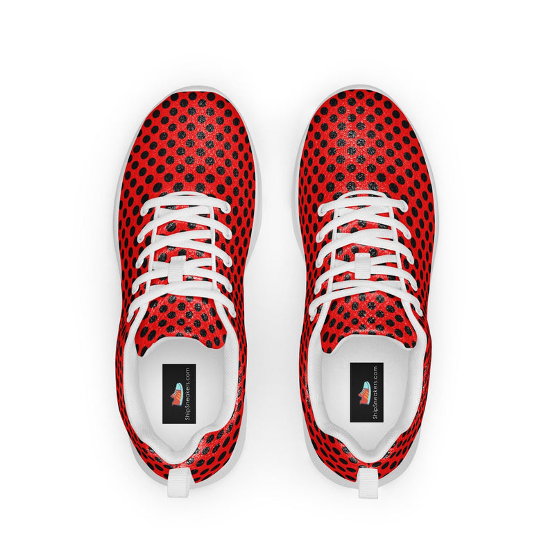 Dark Red Dot Athletic #146 - Back View | HA!LO Canvas Sneakers