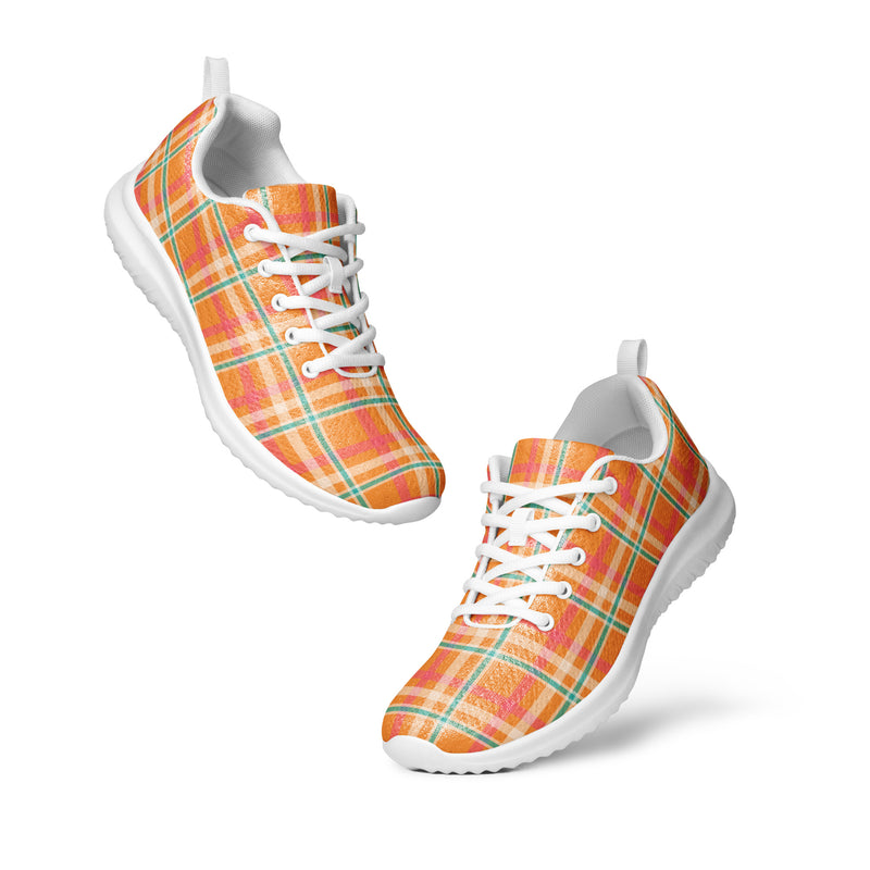 Sunset Plaid Athletic #155 - Top Down View | HA!LO Canvas Sneakers