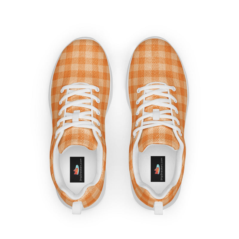 Orange Gingham Athletic #156 - Back View | HA!LO Canvas Sneakers