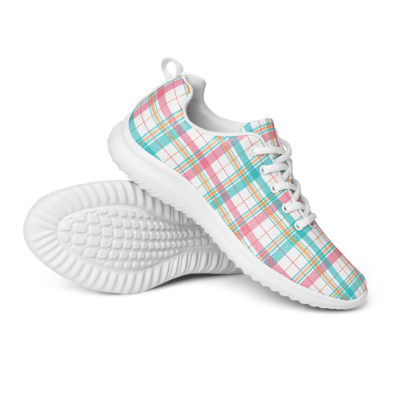 Pastel Plaid Athletic #157 - Canvas High Top Sneakers | HA!LO