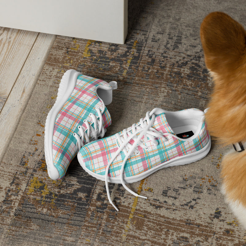 Pastel Plaid Athletic #157 - Opposite Side | HA!LO Canvas Sneakers