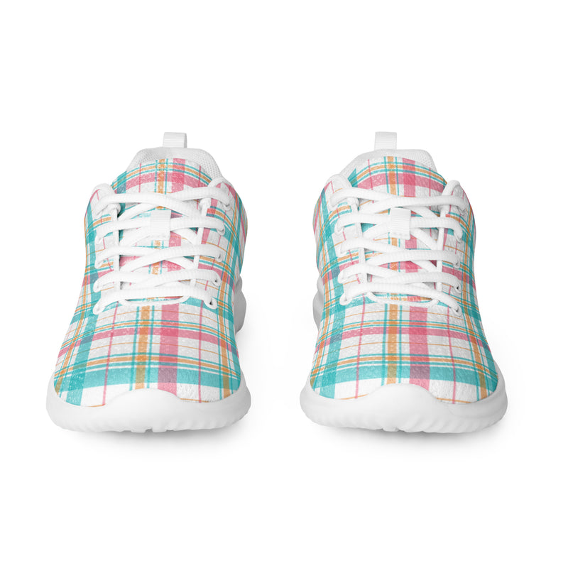 Pastel Plaid Athletic #157 - Front View | HA!LO Canvas Sneakers