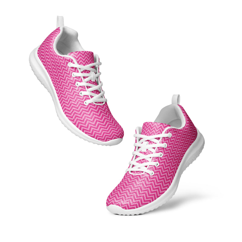 Pink Herringbone Athletic #163 - Top Down View | HA!LO Canvas Sneakers
