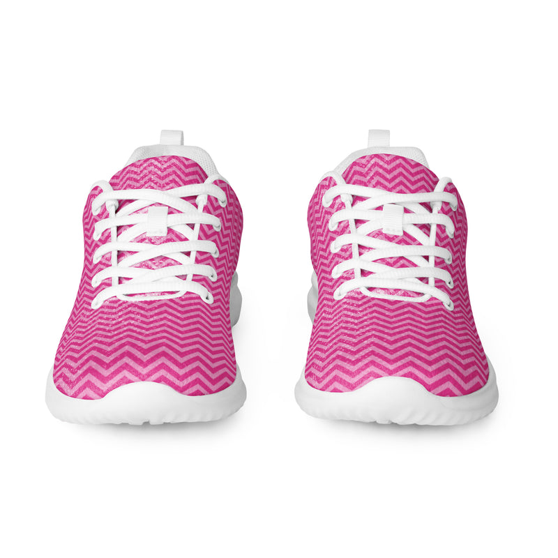 Pink Herringbone Athletic #163 - Front View | HA!LO Canvas Sneakers