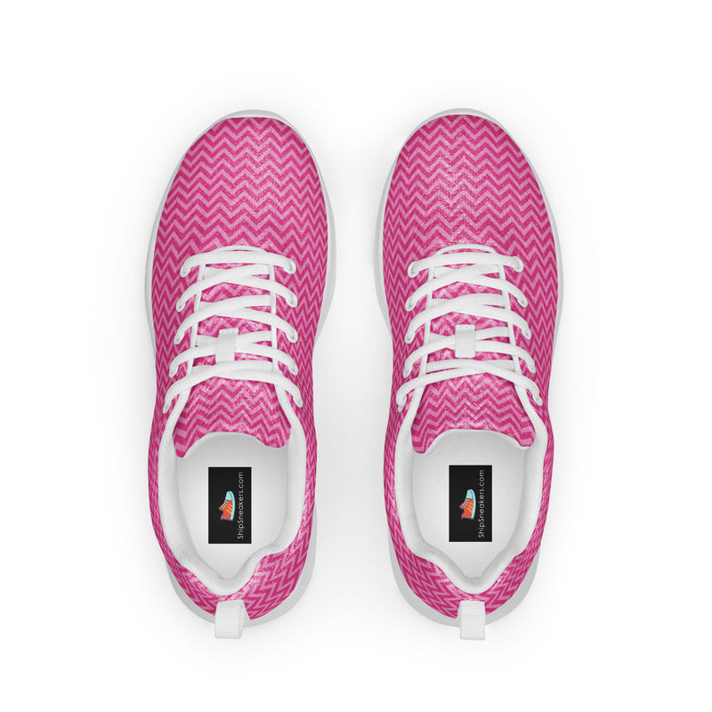 Pink Herringbone Athletic #163 - Back View | HA!LO Canvas Sneakers