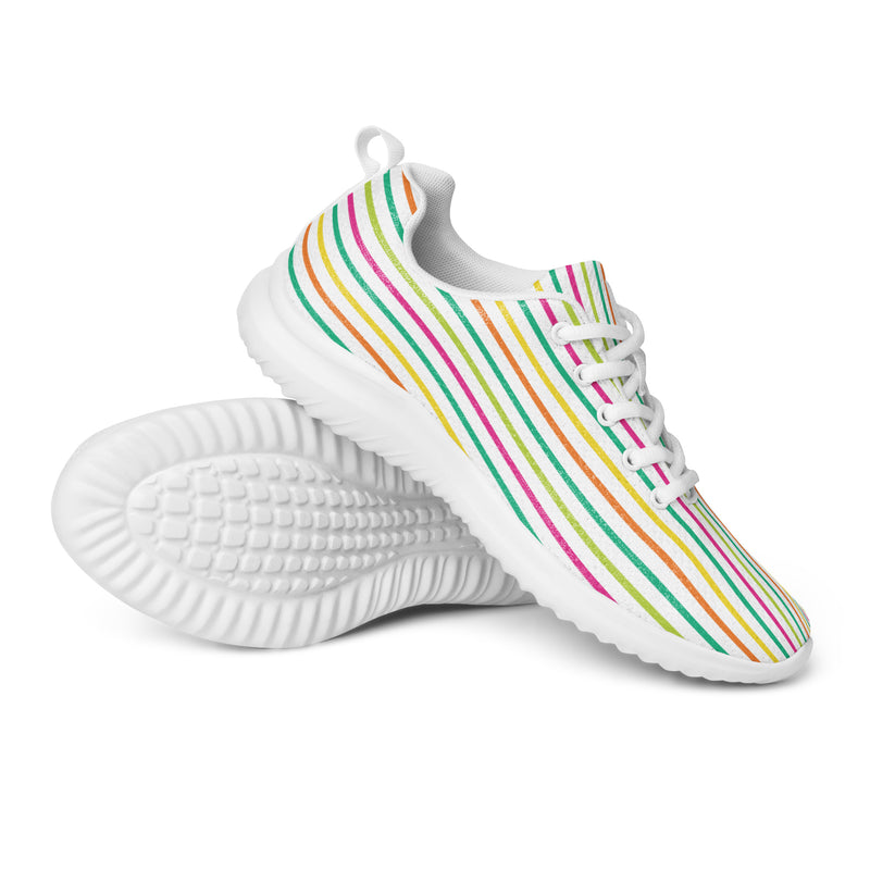 Pastel Stripe Thin Athletic #164 - Canvas High Top Sneakers | HA!LO