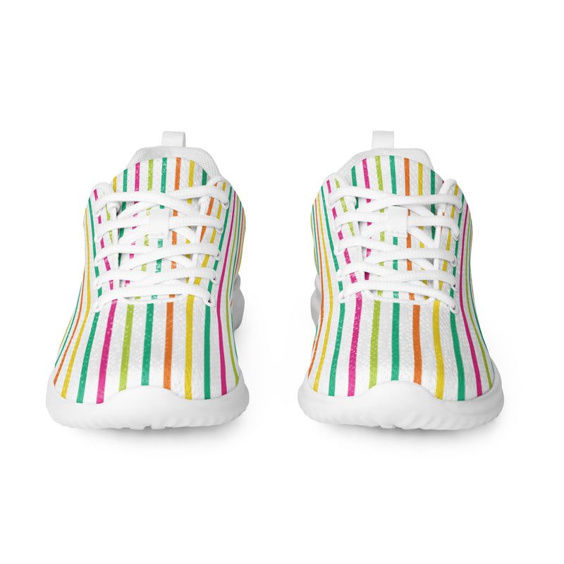 Pastel Stripe Thin Athletic #164 - Front View | HA!LO Canvas Sneakers