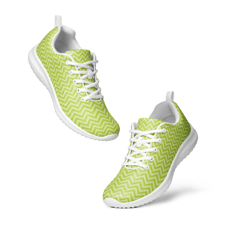 Lime Chevron Athletic #165 - Top Down View | HA!LO Canvas Sneakers