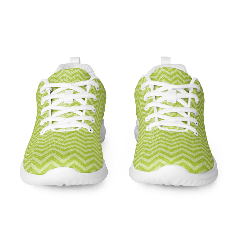 Lime Chevron Athletic #165 - Front View | HA!LO Canvas Sneakers