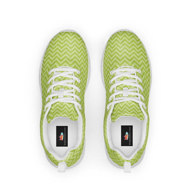 Lime Chevron Athletic #165 - Back View | HA!LO Canvas Sneakers