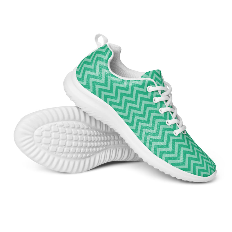 Green Chevron Athletic #174 - Canvas High Top Sneakers | HA!LO