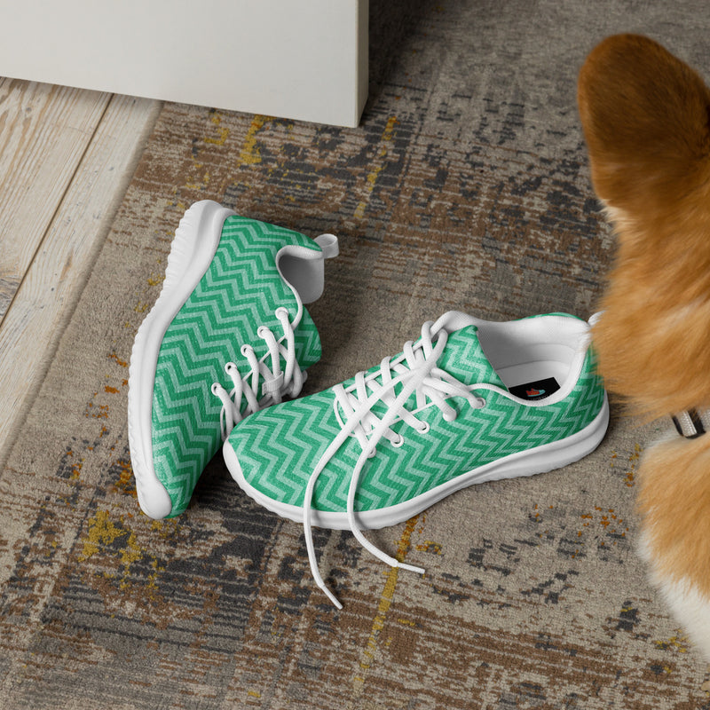 Green Chevron Athletic #174 - Opposite Side | HA!LO Canvas Sneakers