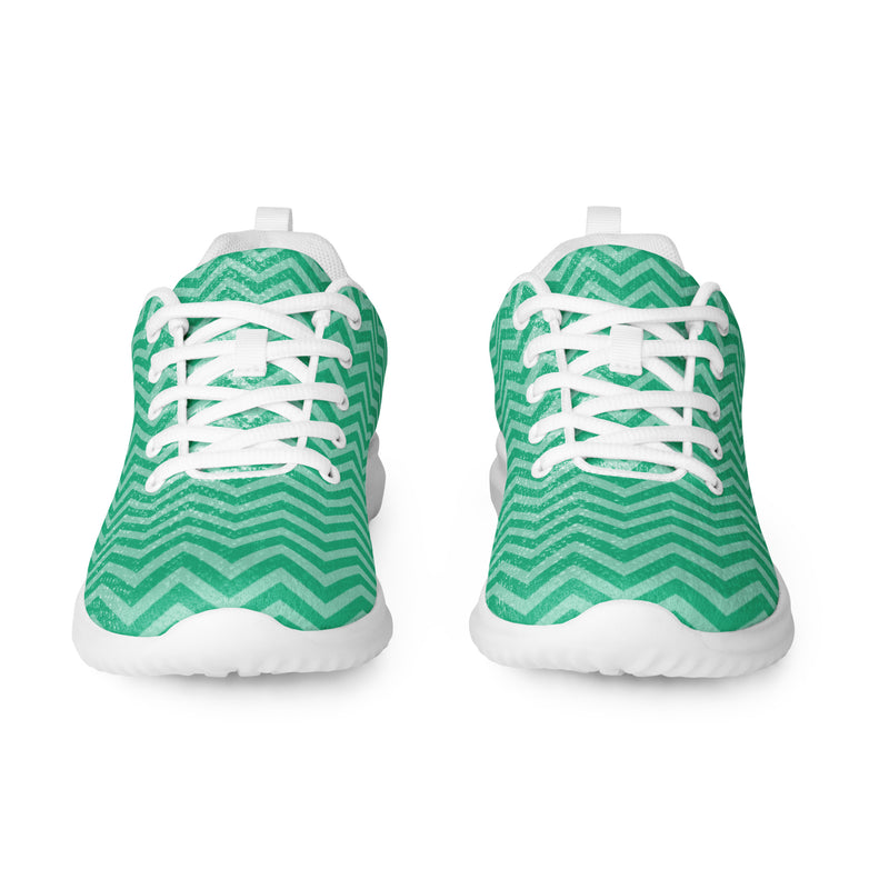 Green Chevron Athletic #174 - Front View | HA!LO Canvas Sneakers