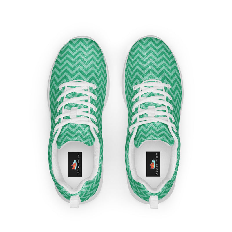 Green Chevron Athletic #174 - Back View | HA!LO Canvas Sneakers