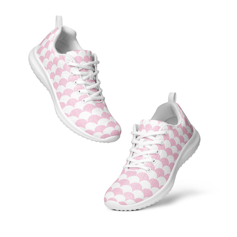 Pink Check Wave Athletic #179 - Top Down View | HA!LO Canvas Sneakers
