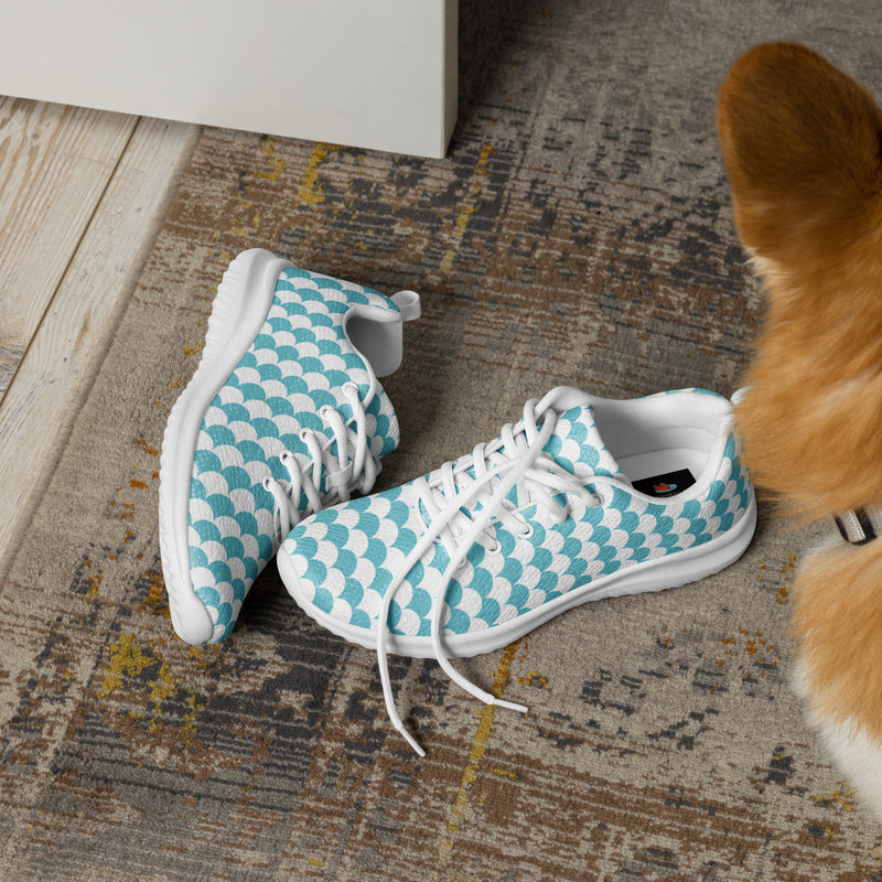Aqua Checkerboard Athletic #183 - Opposite Side | HA!LO Canvas Sneakers