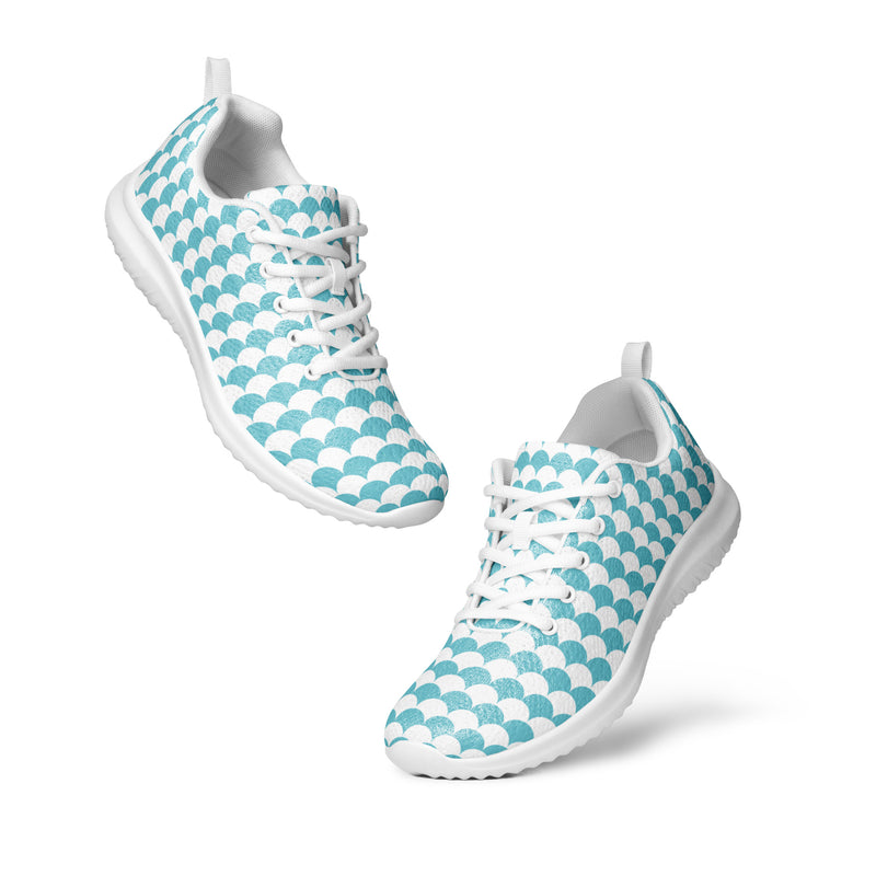 Aqua Checkerboard Athletic #183 - Top Down View | HA!LO Canvas Sneakers