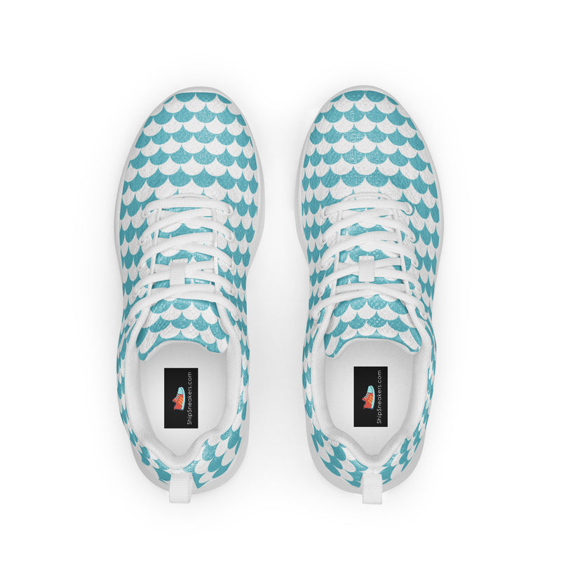 Aqua Checkerboard Athletic #183 - Back View | HA!LO Canvas Sneakers
