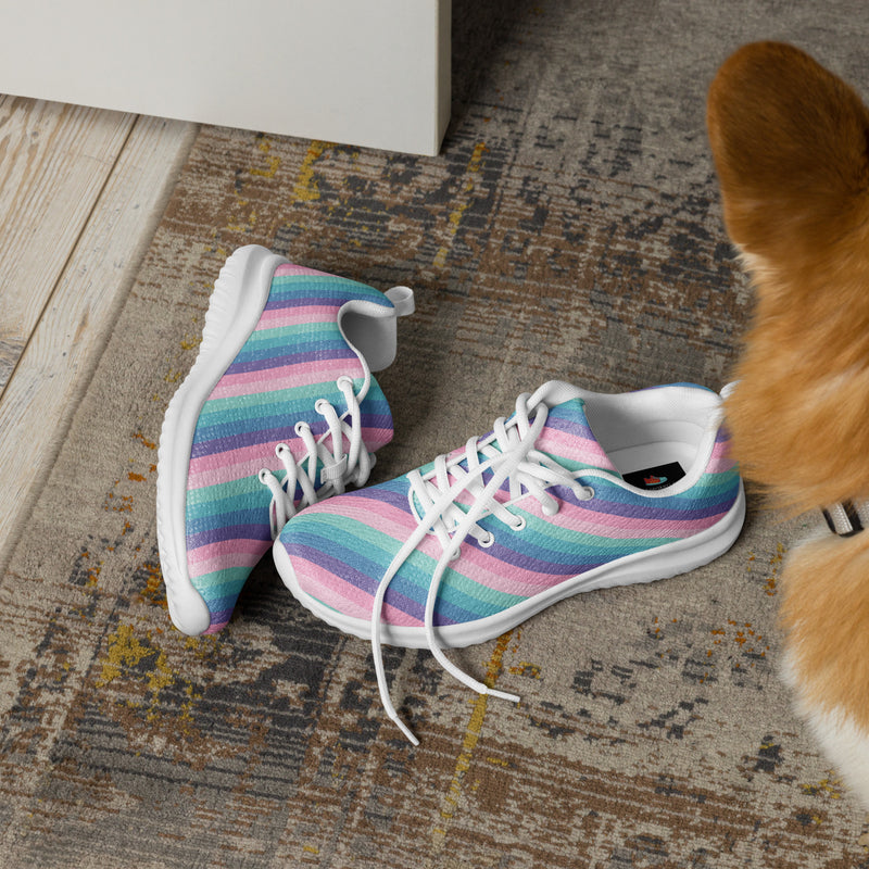 Pink Checkerboard Athletic #184 - Opposite Side | HA!LO Canvas Sneakers
