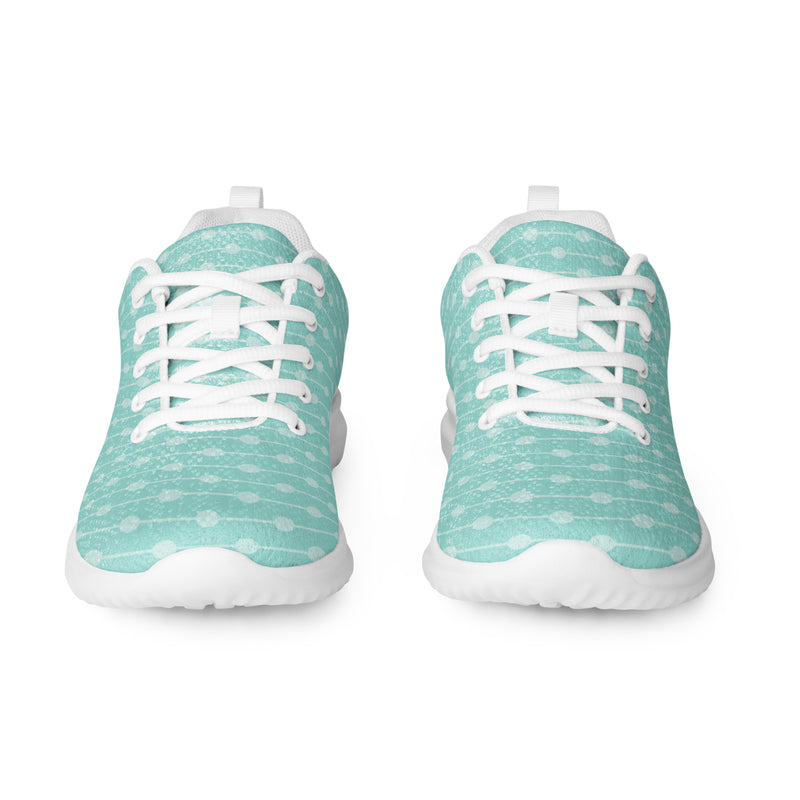 Mint Polka Dot Athletic #185 - Front View | HA!LO Canvas Sneakers