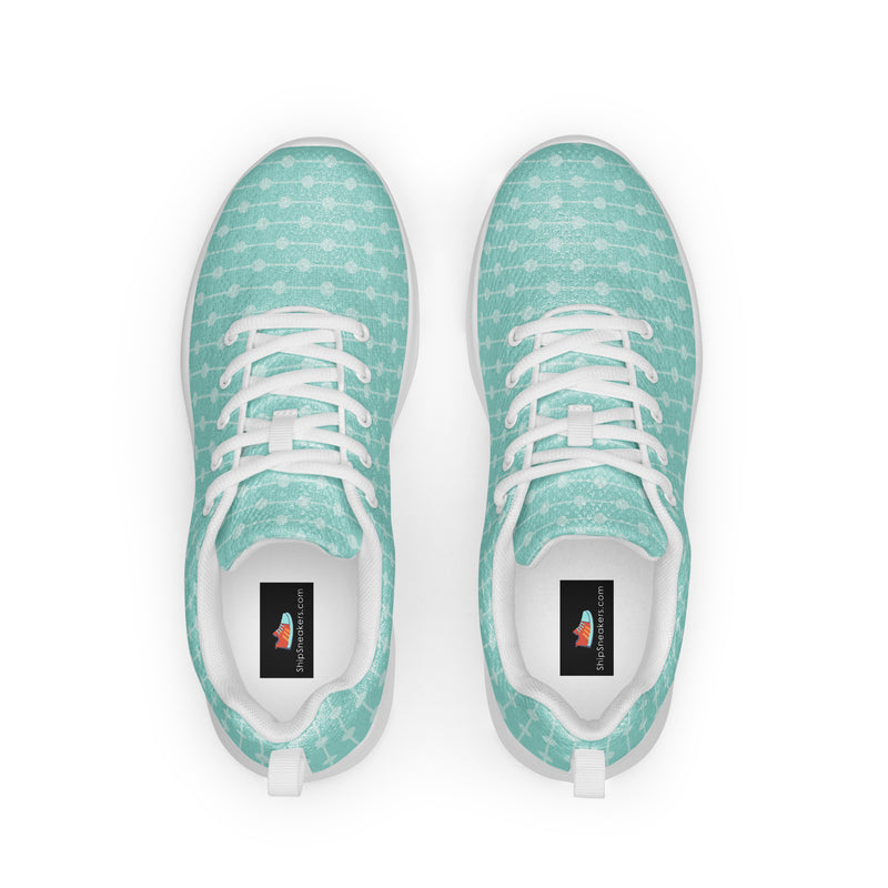 Mint Polka Dot Athletic #185 - Back View | HA!LO Canvas Sneakers