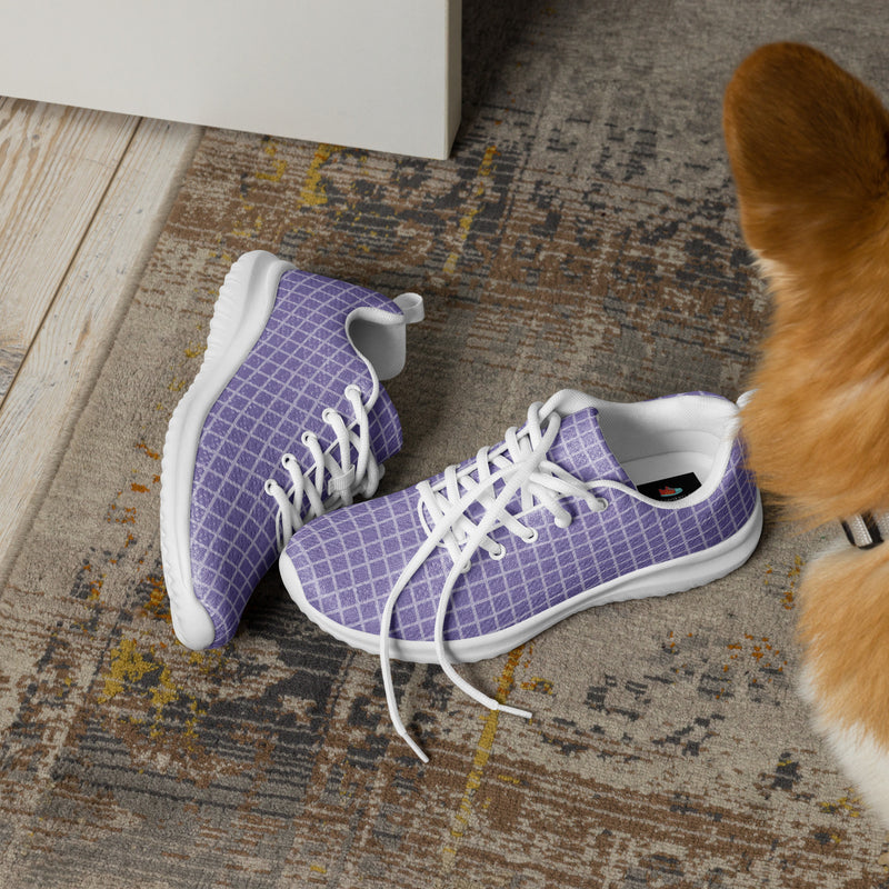 Purple Lattice Athletic #186 - Opposite Side | HA!LO Canvas Sneakers