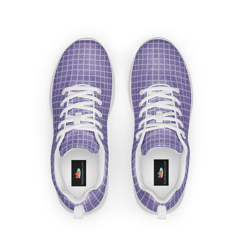Purple Lattice Athletic #186 - Back View | HA!LO Canvas Sneakers