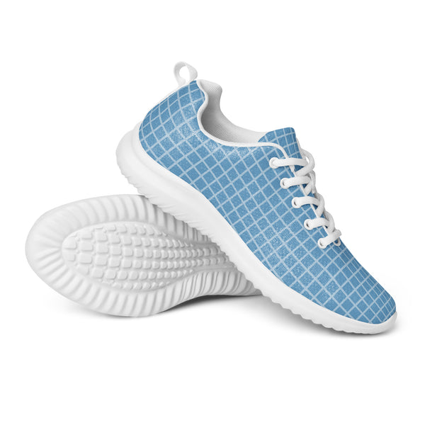 HA!LO Blue Grid — Women's Canvas Athletic Sneaker