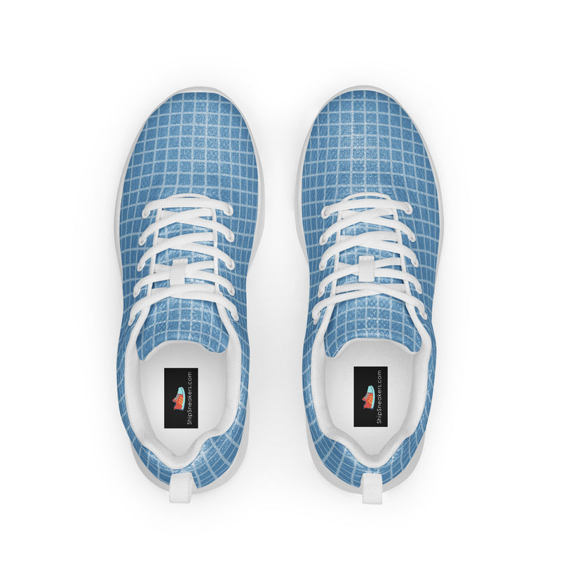 Blue Grid Athletic #188 - Back View | HA!LO Canvas Sneakers